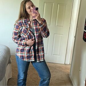 Vintage Multicolor Plaid Button-Up Shirt